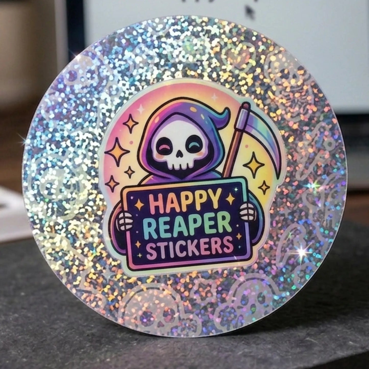 Sparkle Holographic Circle Stickers