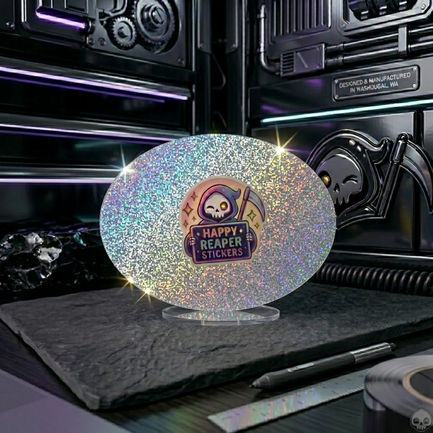 Sparkle Holographic Oval Stickers